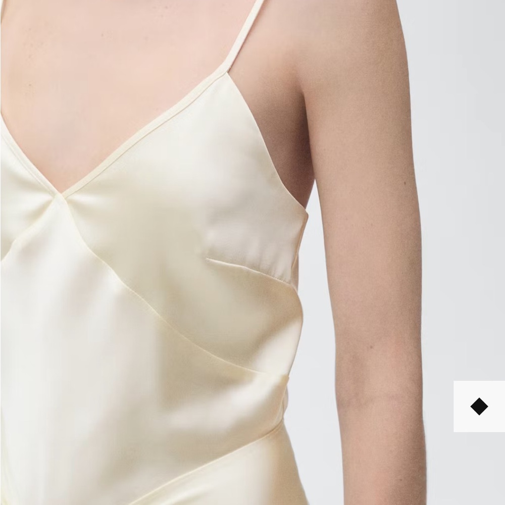 Mango Cream Satin Camisole Top